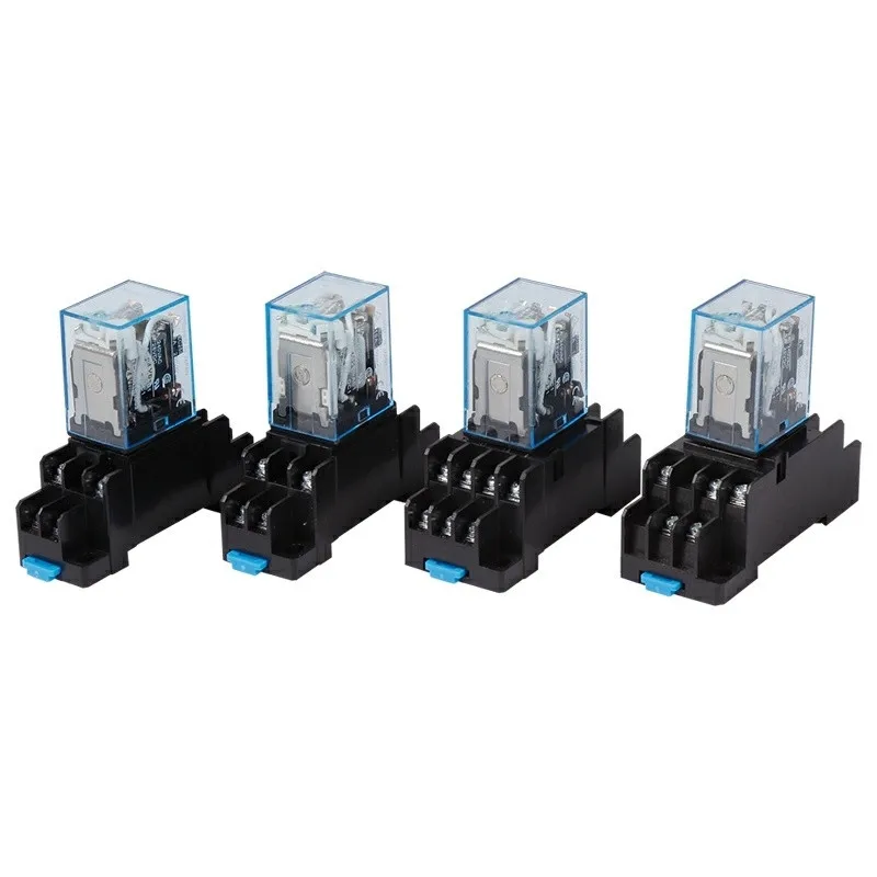 JQX-13F MY2NJ MY3NJ MY4NJ 8/11/14 Pins Contact AC220/110/36/24/12V DC110/24/12V Coil Power Rate of Work Relay With Socket Base
