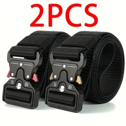 2pcs Versatile Men's Tactical Belts - Durable, Adjustable Design - for Outdoor Hunting & Sports Enthusiasts