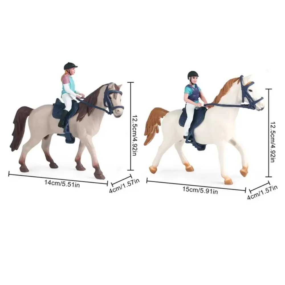 Farm Animal Animal Horse Model Simulation Equestrian Rider Rider and Horse Figurine Miniatures Artificial Farm Animal Model