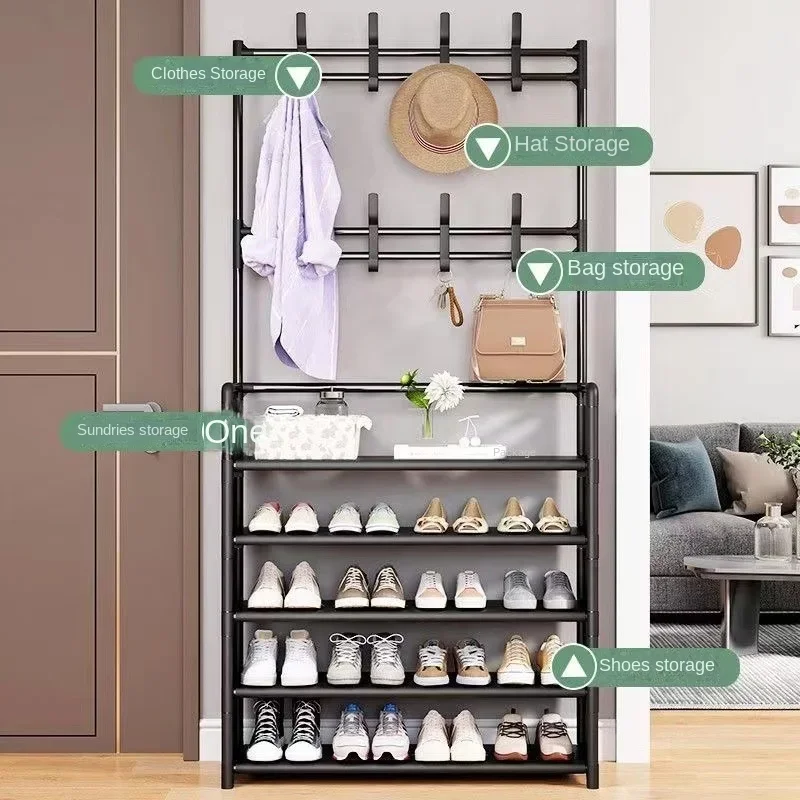 

Multipurpose Hanging Rack for Clothes Shoes and Hats with Multi-layer Storage