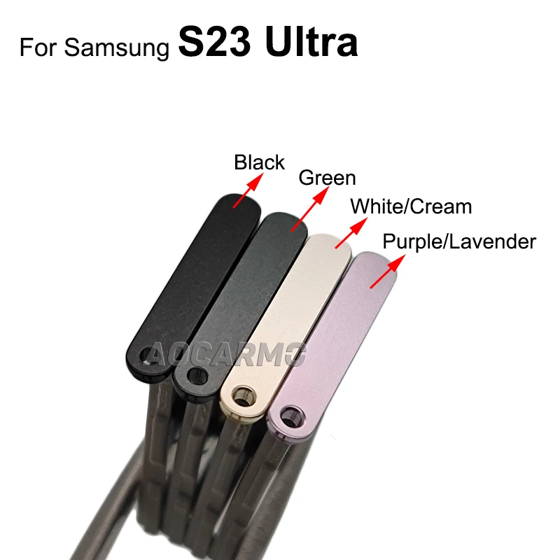 Aocarmo Single & Dual SIM Card Tray Card Slot Holder For Samsung Galaxy S23 Ultra S23Plus S23+ Replacement Parts