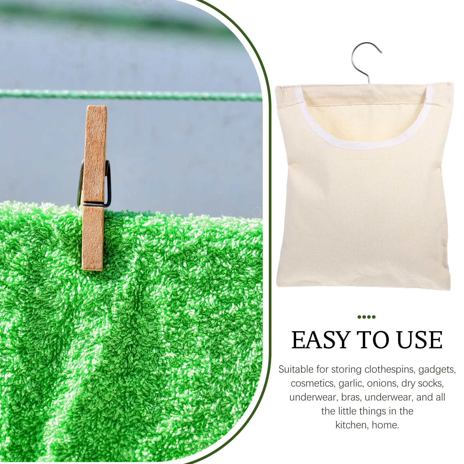 

Clothespin Storage Bag Portable Space Saving Peg Bag For Socks Kitchen Laundry Housewarming Gift Versatile Clothes Pin