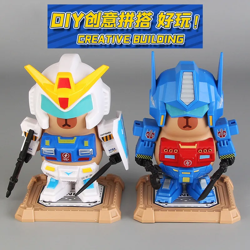 Capybara Magnetischer Transformierbarer Roboter-Mecha-Bausatz 3D-Montagemodell Desktop-Figur Bauspielzeug für Kinder Heimdekoration Sammlerstück