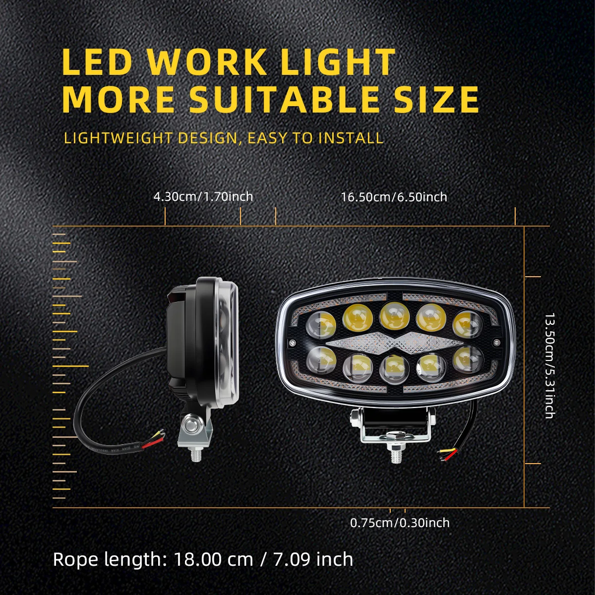 

Светодиодный рабочий фонарь для мотоцикла с корпусом из алюминиевого сплава и несколькими режимами для внедорожников, моторных лодок и пикапов