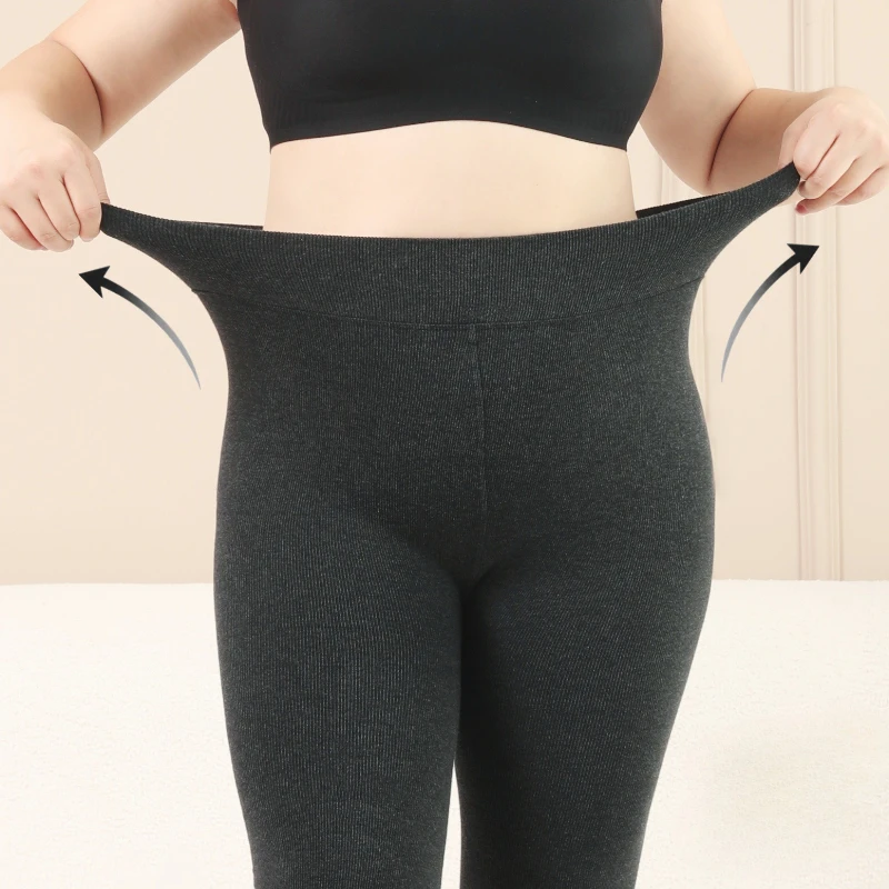Tamanho grande velo engrossado meia-calça para mulheres cintura alta hip elevador legging térmica outono inverno moldar meia-calça fina