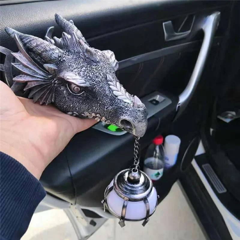 Dinosaur LED HangingLamp Lantern Industrial Style Resin Model Dragon Head Crafts Halloween Decoration Wall Decoration Gift