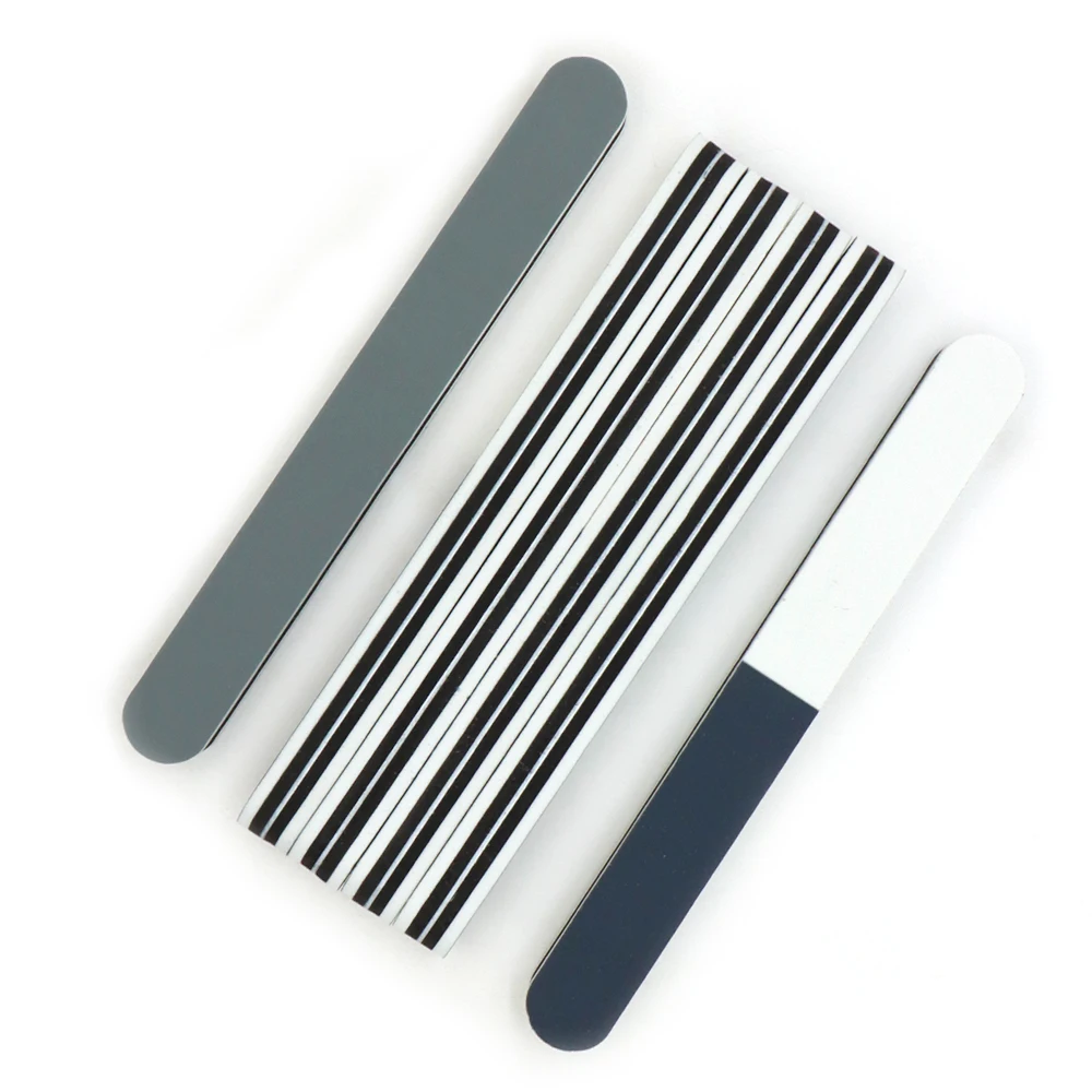 3/5 pçs preto branco cinza em linha reta arquivos de unhas buffer tira moagem unhas manicure ferramentas estilista suprimentos polimento arquivos conjunto