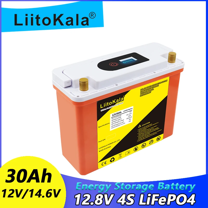 LiitoKala 12V/12.8V 50Ah 30Ah 40Ah 60Ah/90Ah LiFePO4 Battery Campers Waterproof Golf Cart Battery