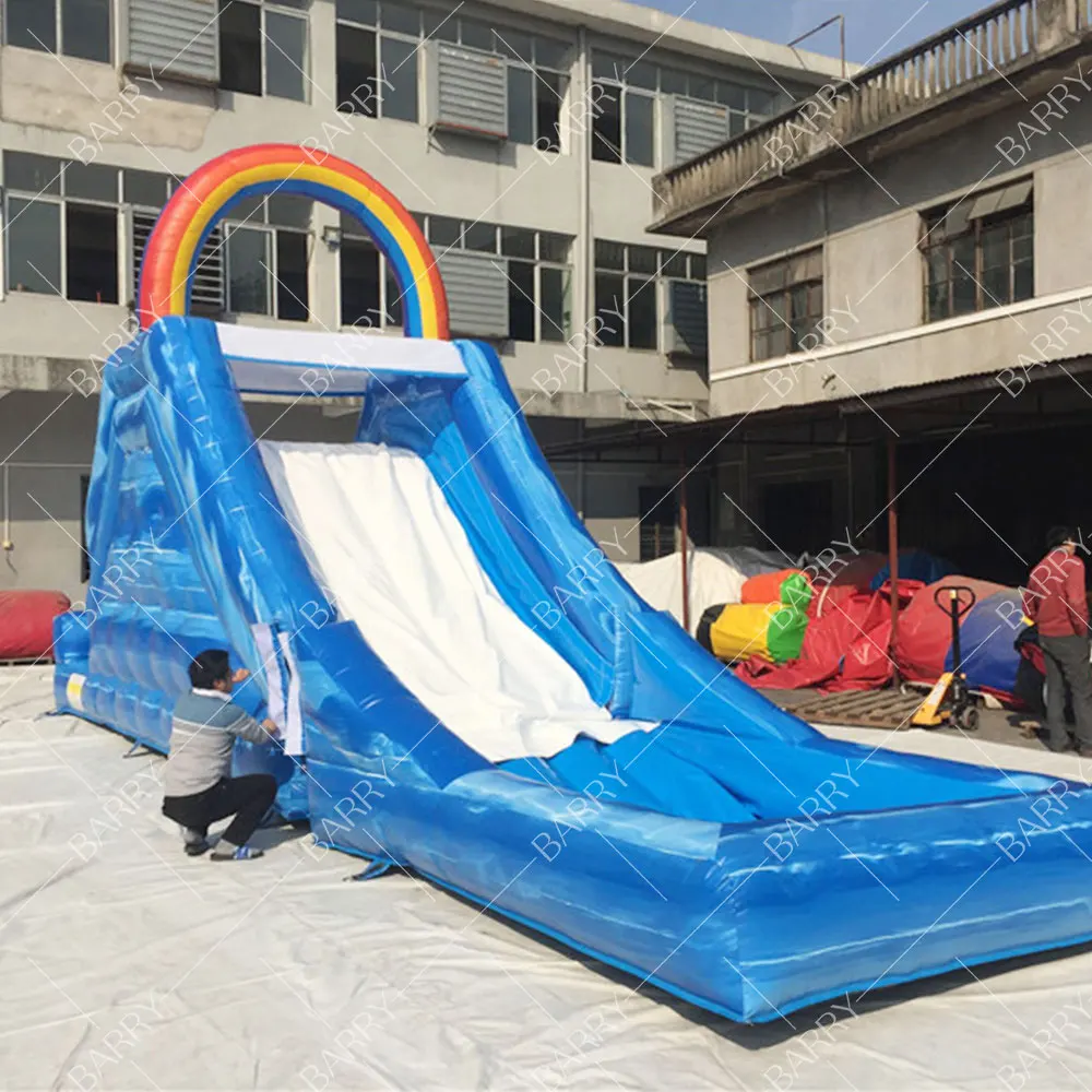 

Rainbow Durable Inflatable Slide in Water Play Equipment Water Slides Backyard Inflatable Commercial Waterslide with Pool