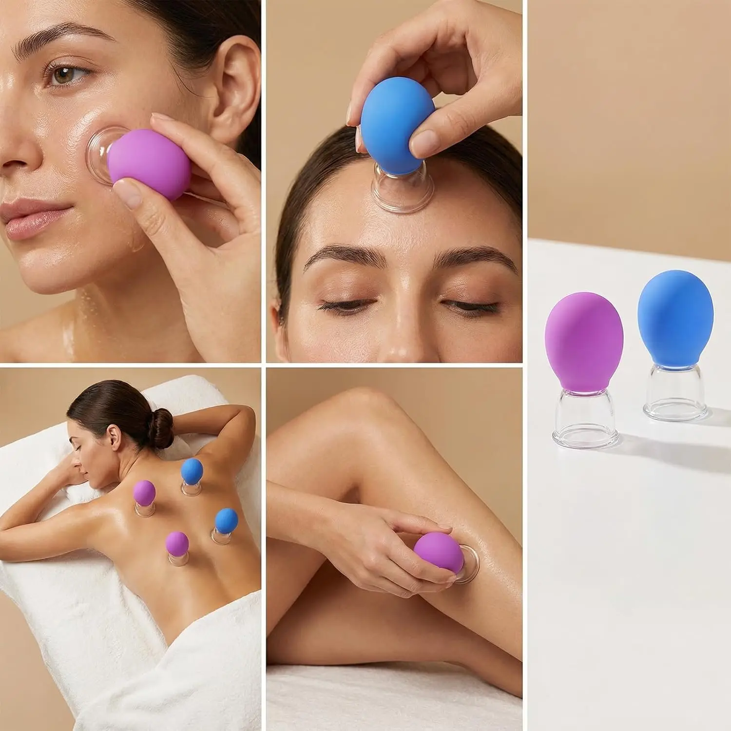 Mini Silicone Facial Cupping Vacuum Massage Cup Portable Face Skin Relax Tool for Eye Neck Facial Gentle Massage view 6