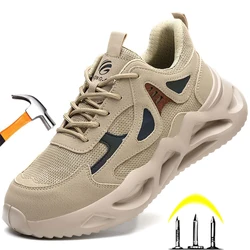 Safety Shoes Comfortable Men With Steel Toe Cap Anti-smash Men Work Shoes Sneakers Light Puncture-proof Indestructible Shoes