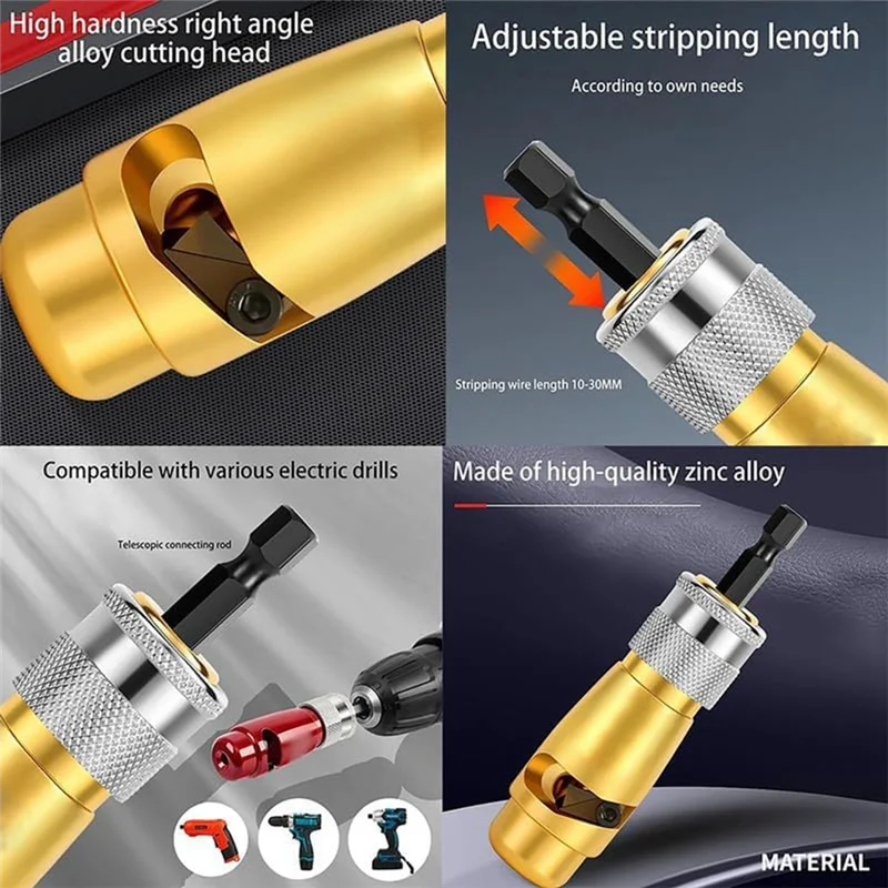 

AB41-Wire Stripper For Drill, Twister Tool For Drill Portable Wire Twisting Tool For AWG Cable Peeling And Stripping Machine
