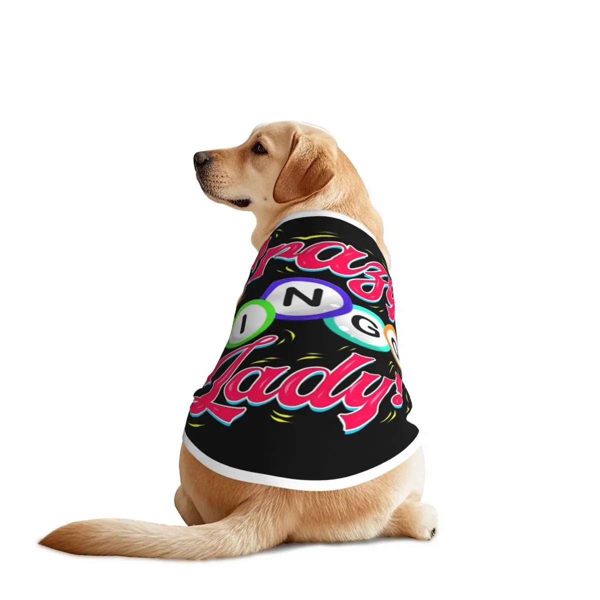 Lucky Game Crazy Bingo Lady Gambling Player Pet Vests Jacket Breathable Large Dog Clothes Decoration For Costume Supplies