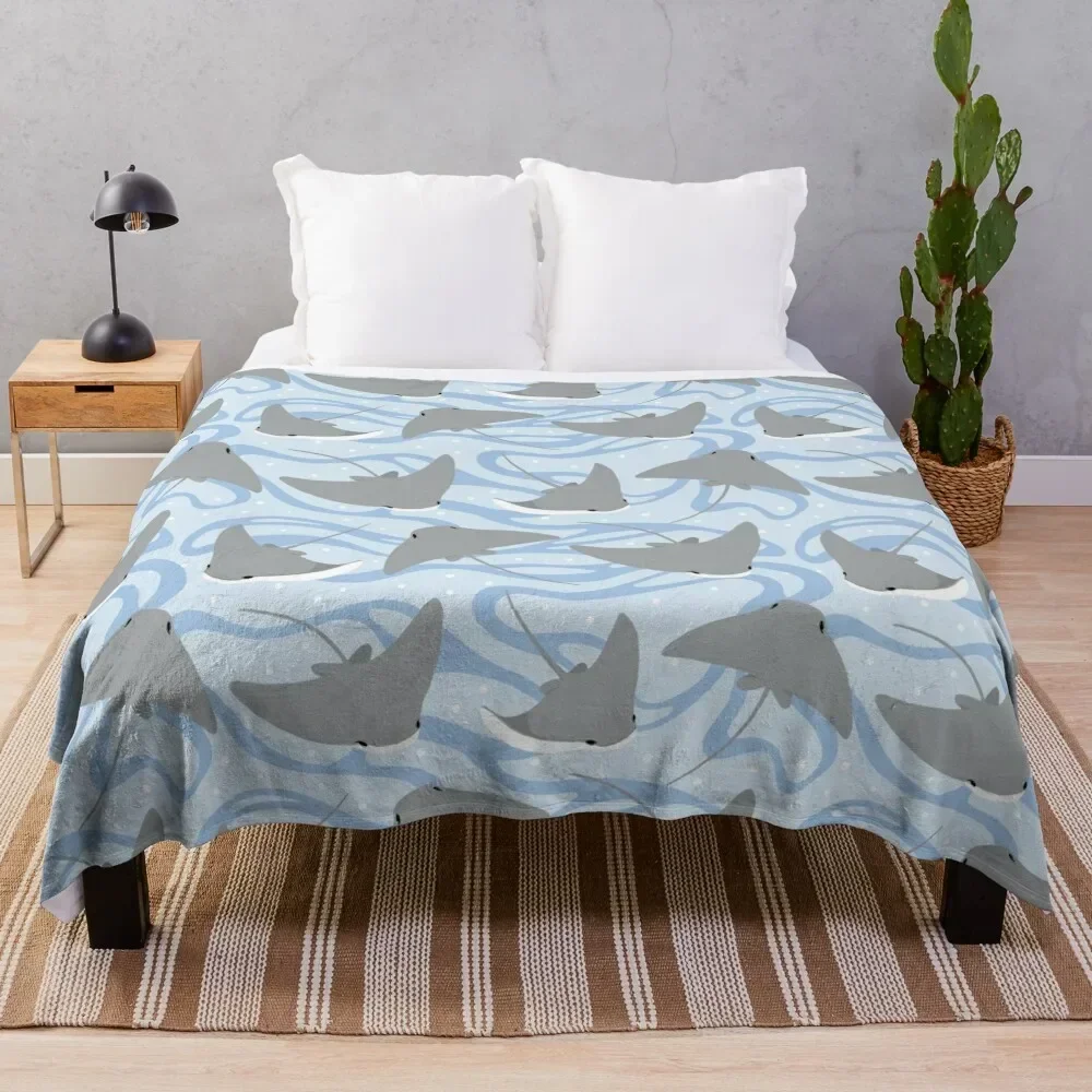 Stingrays - Cownose Ray - Sticker Pack Throw Blanket Hairys Blankets For Sofas Blankets