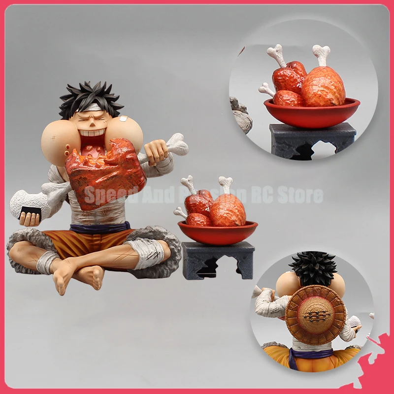 

One Piece King Wings Gk Eating Meat In Sitting Position Lufei Dinner Series Handmade Model Decoration Animation Peripheral Anime