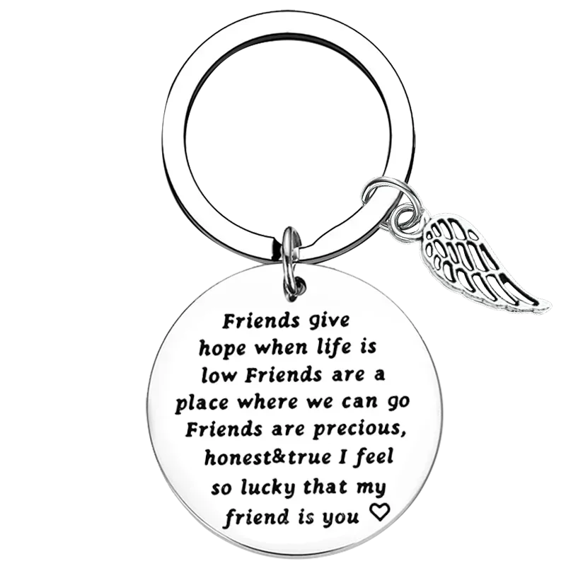 Friends Thank You Gift Keychain BBF Friendship Friends Key Chain Pendant I Feel So Lucky That My Friend is You