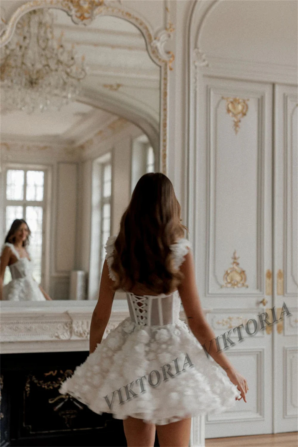 VIKTORIA Attractive Mini Wedding Dresses For Woman Bride A-line 3D Flower  Appliques Above Knee Robe De Marie Drop Shipping - AliExpress 320