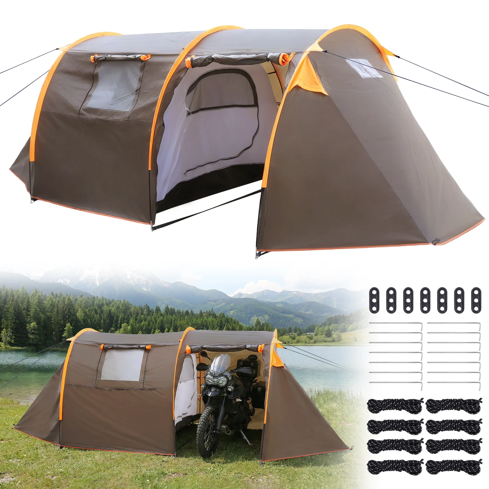 

Палатка для двух человек Oxford, ветрозащитная, всесезонная, водонепроницаемая, легкая, для мотоциклов, кемпинга, походов и велоспорта