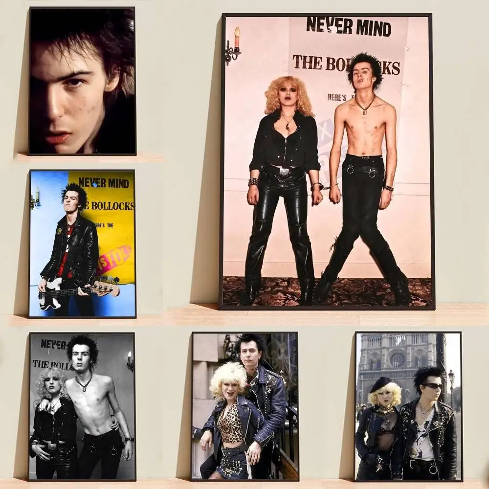 S-Sid Vicious Retor-Punk Poster Wall Art Print Decorative Mural Home Decor Gift Unframed Customizable