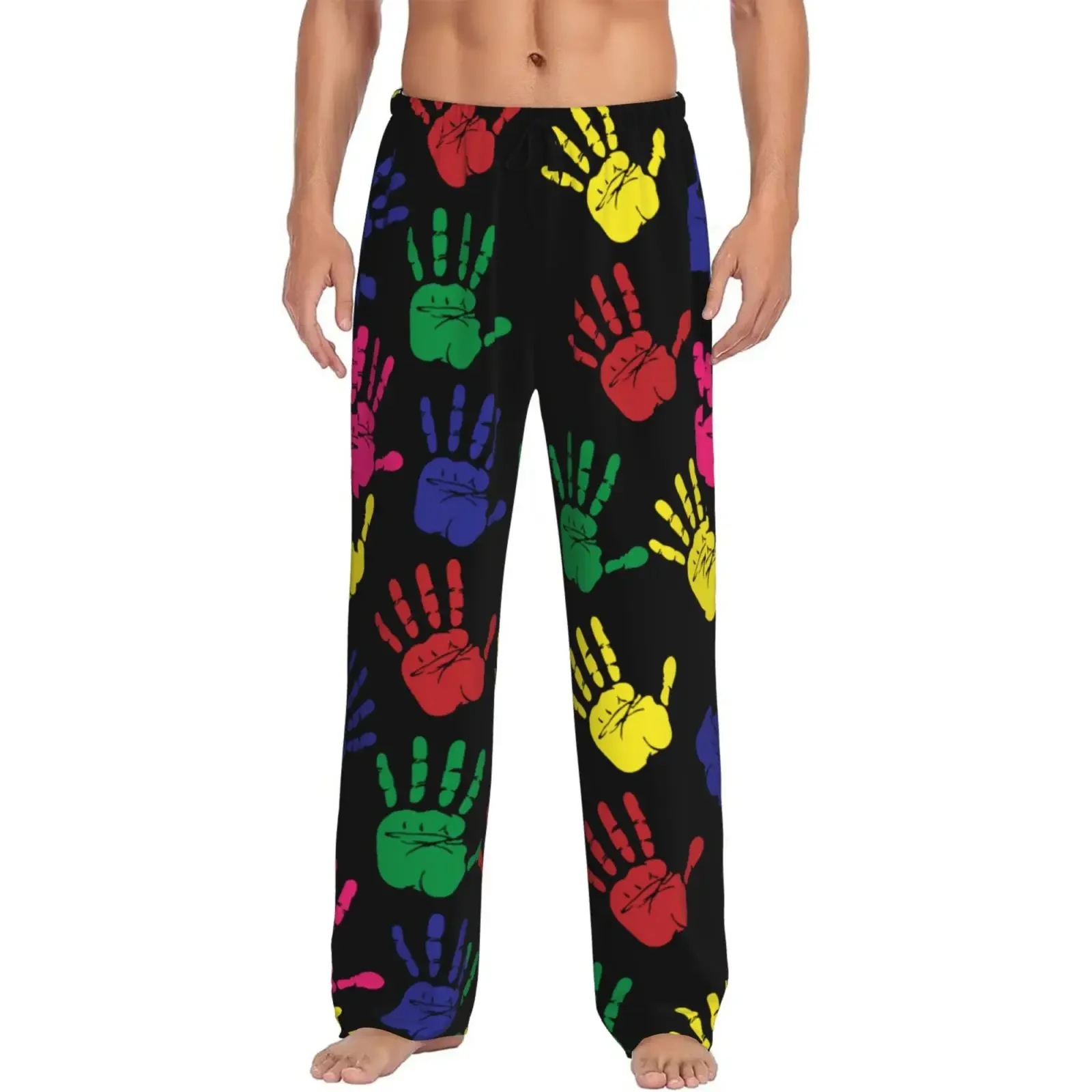 Men's Multi Style Fashionable Full Print Sleeping Pants Breathable and Casual Home Comfortable and Loose Pants for Daily Use
