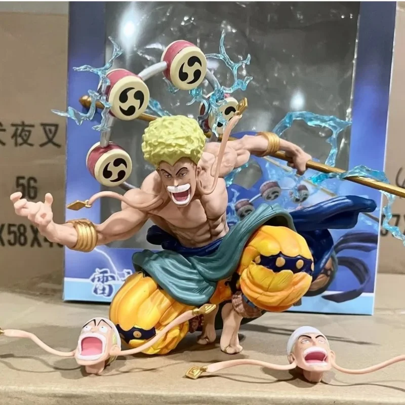 Capolavoro One Piece GK Capolavoro accovacciato Thunder God Ainilu Capolavoro Set di scatole modello di mare marziale dei sette Capolavoro