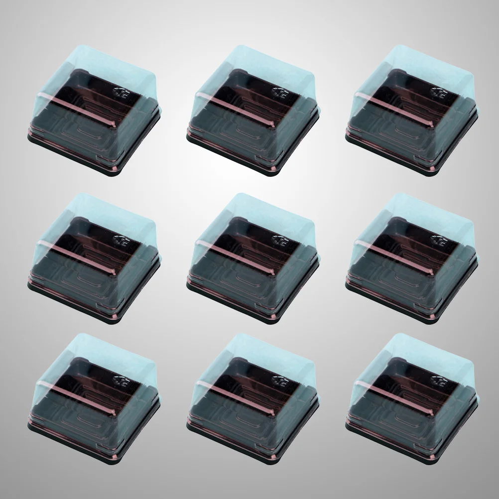 

50Pcs 80g Plastic Square Moon Cake Boxes Reusable Waterproof for Cakes Cookies Breads Gift Packaging Cake Boxes