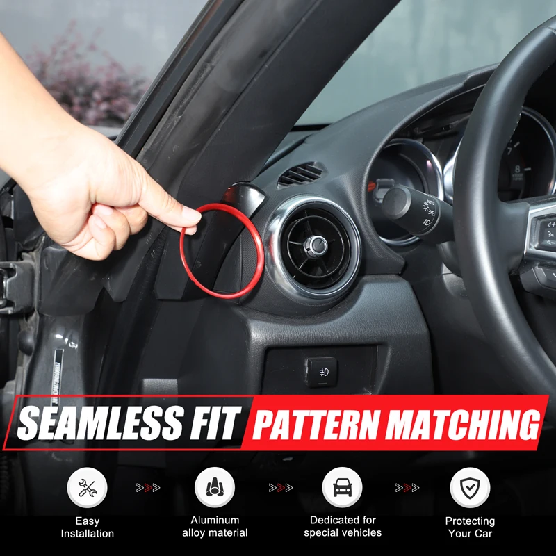 Für Mazda MX-5/Fiat 124/Abarth 124 ab Baujahr 2016, Armaturenbrett-Displayrahmen, Dekorativer Ring, Auto-Innenausstattung, Aluminiumlegierung – Detail 16