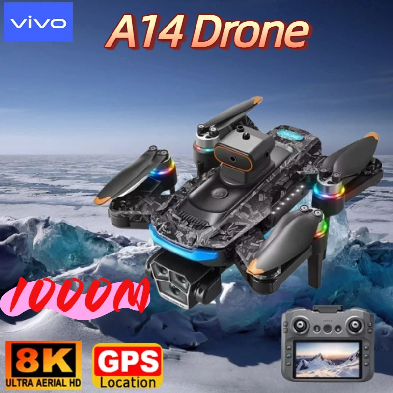 Xiaomi A14 Pro max GPS بدون فرش 8K كاميرا ثلاثية HD تدفق بصري ذكي لتجنب العوائق طائرة رباعية قابلة للطي RC بدون طيار