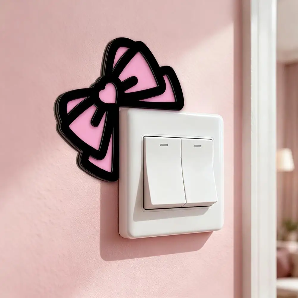 Pink Bow Computer Monitor Decor, 2D Wood Bow Decorations for Women, Mini Cute Computer Accessories for Home Office Decor