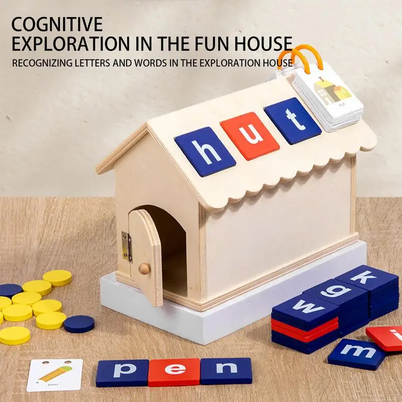 

English Word Puzzle Game CVC Natural Phonics Teaching Aids For Children's 26 Letter Cognitive Montessori Educational Toys