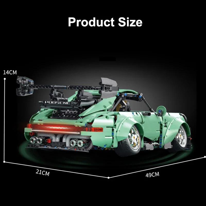 2435 pçs técnico moc 10220 pr 946 esporte 1:8 escala retro carro roadster modelo blocos de construção tijolo brinquedos para crianças meninos presente