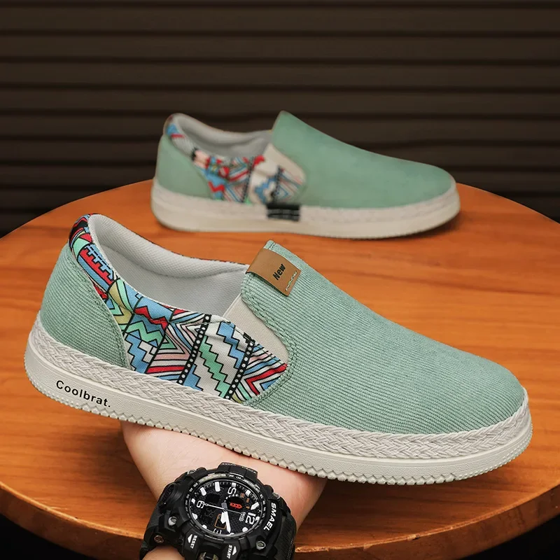 

Flat Canvas Shoes For Men Fisherman Linen Cloth Loafers Summer Sneakers New Style Shoes Sneakers Male Casual Shoes