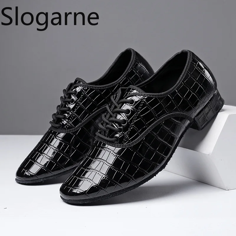 

Soft Leather Waltz Shoes Men Modern Tango Social Ballroom Dance Shoes Suede Fur Sole Male Cowhide Jazz Latin Shoes Large Size 49
