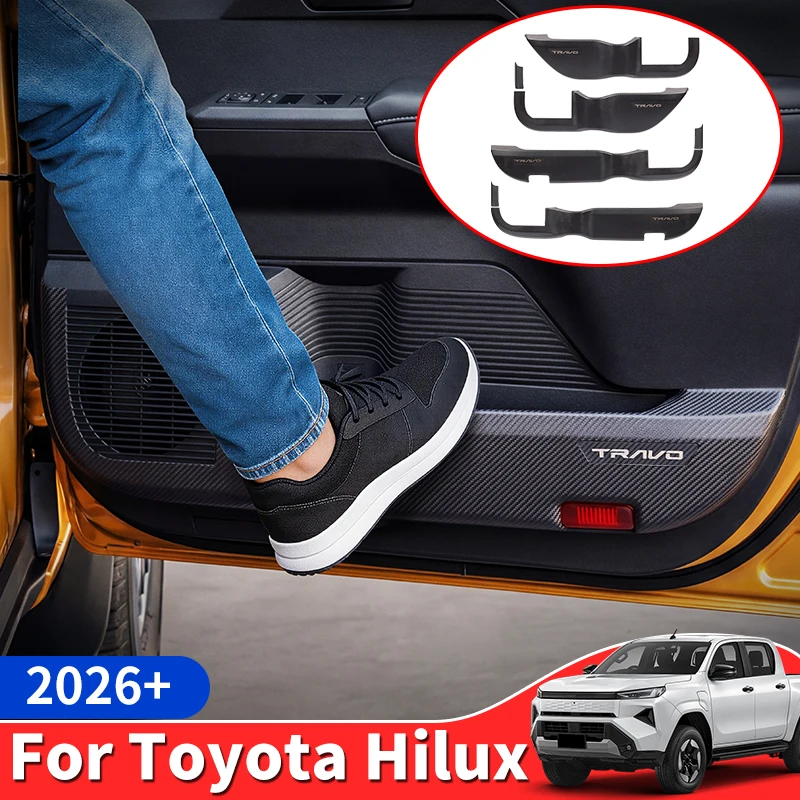 

For 2026 Toyota Hilux Hilux Pickup Truck Door Anti-Kick Plate Scratch Resistant Wearproof Easy Install Inner Door Panel Protecti
