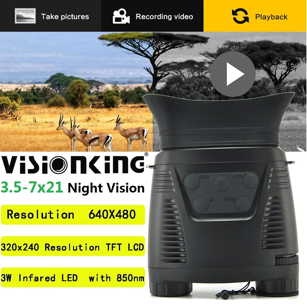 Visionking Hunting Night Vision 7x Digital Zoom IR 850nm Binoculars Device Video Photograph Telescope For Camping Surveillance