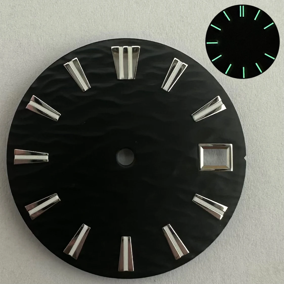 Accessorio per orologio luminoso verde con quadrante da 28.5mm con Logo personalizzato per movimento NH35/ NH36