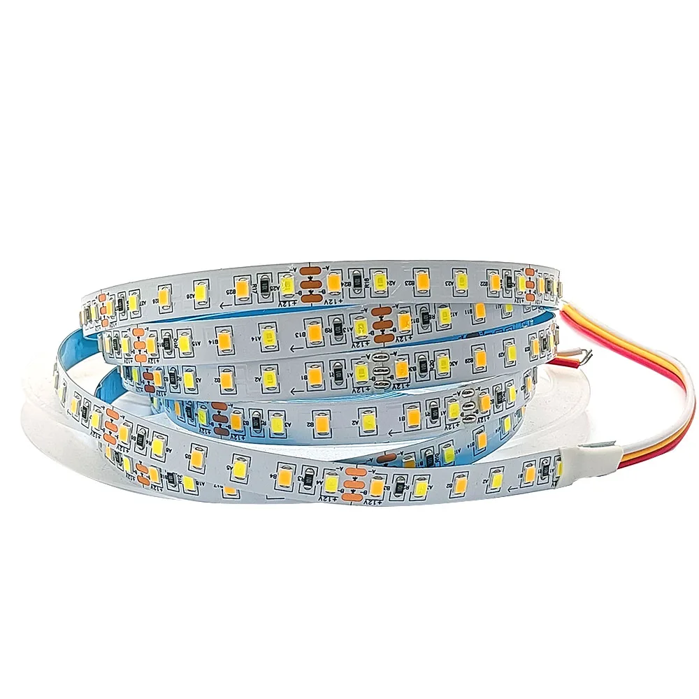 2835 CCT 2 w 1 Taśma LED 120LED/M 180LED/M Podwójny kolor Ciepła biała i biała taśma LED 5V 12V 24V DC elastyczna taśma świetlna led