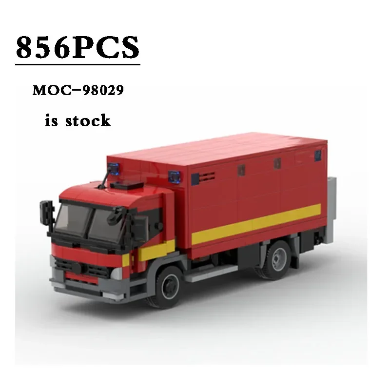 

MOC-98029 Transport Truck City Fire Fire Truck Rescue Truck 856pcs Kids Building Block Toy DIY Christmas Gift Birthday Gifts