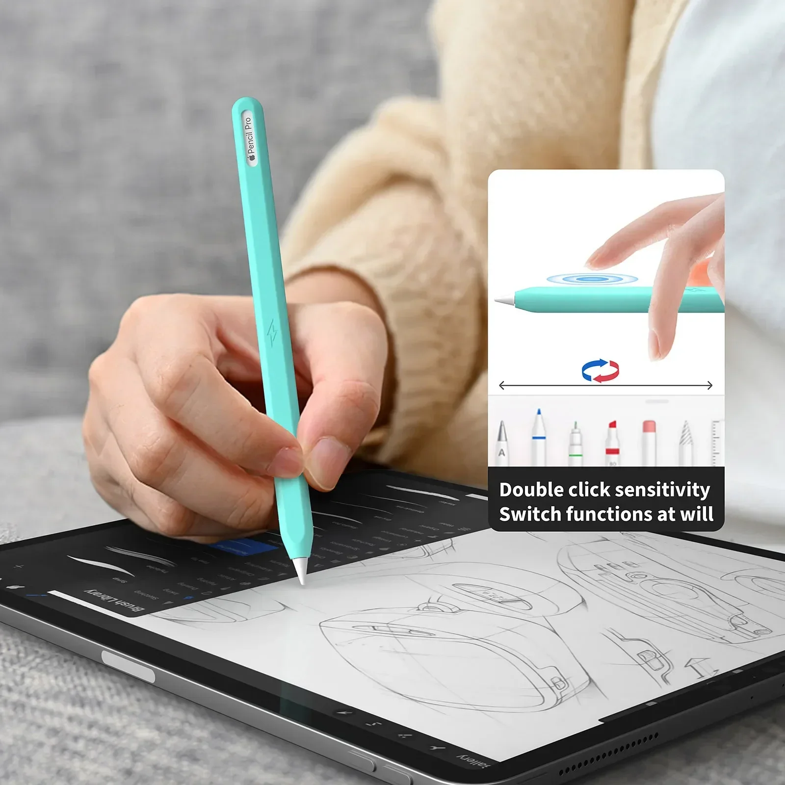 Cover in silicone per Apple Pencil Pro 2024 Custodia protettiva in silicone per IPad Air /Ipad Mini/Ipad Pro /Tablet Pen Case