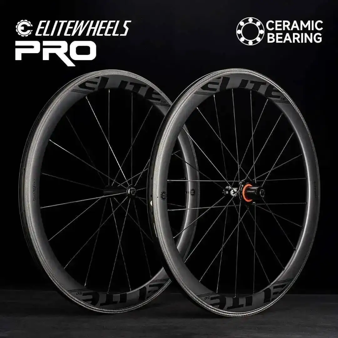 AliExpress ELITEWHEELS PRO 700c Road Carbon Wheels  Clincher Tubeless For Cycling Wheelset Racing Wheels Ceramic Bearing 20-24H