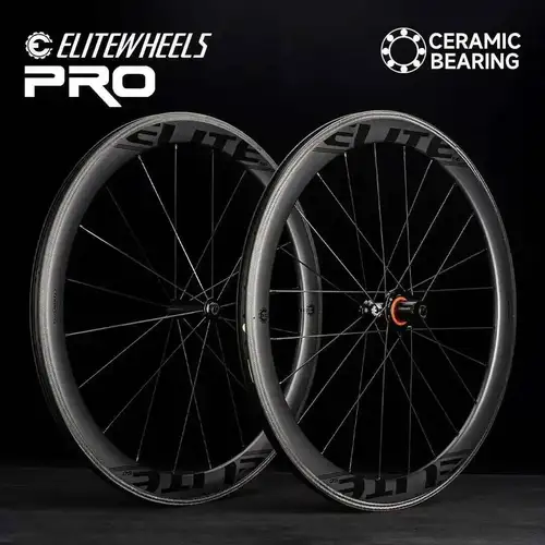 ELITEWHEELS PRO 700c ruedas de carbono para carretera cubierta sin cámara para ciclismo juego de ruedas ruedas de carreras rodamiento de cerámica 20-24H
