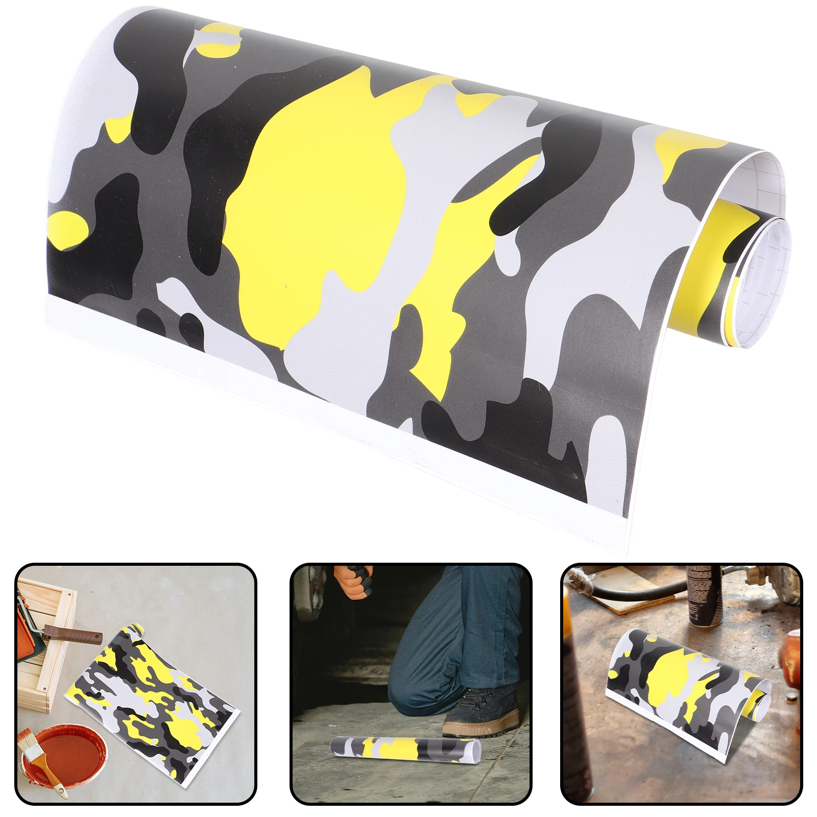 

Yellow Camouflage Pvc Wrap Roll 152X30Cm Durable Camo Vehicle Film Self-Adhesive Auto Sticker For Car Motorcycle Decal Weather