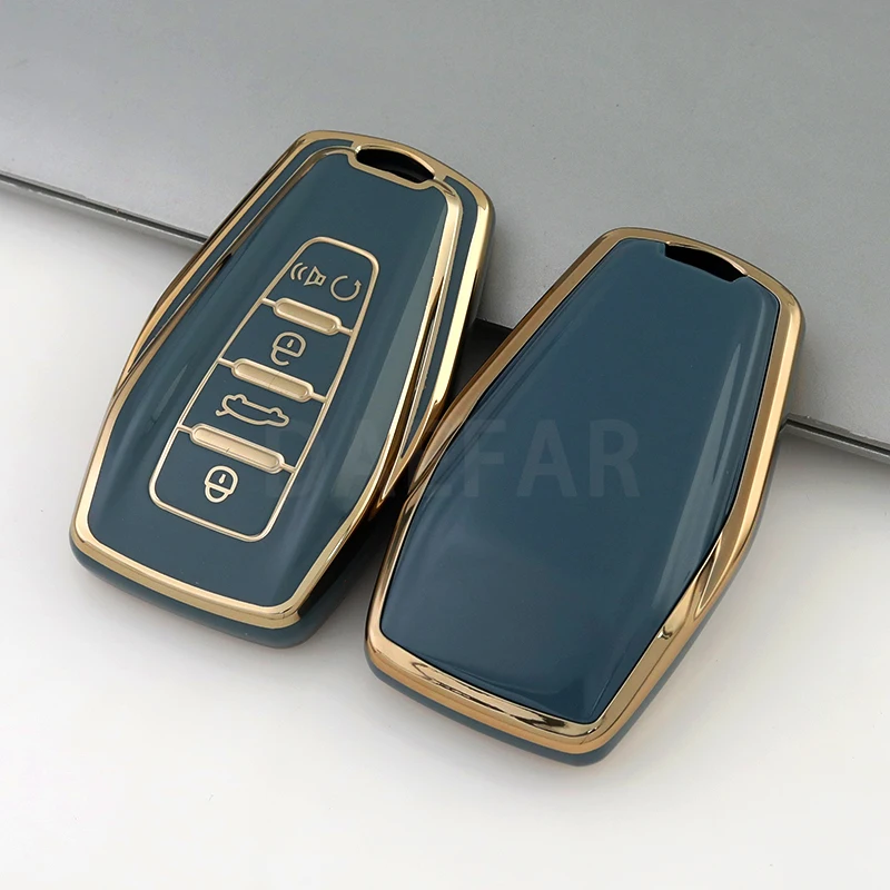 لجيلي Okavango Coolray أطلس Monjaro Tugella Emgrand GT S Proton X50 X70 X6 X7 EX7 GC 4 أزرار غطاء حافظة مفاتيح السيارة من البولي يوريثان #4