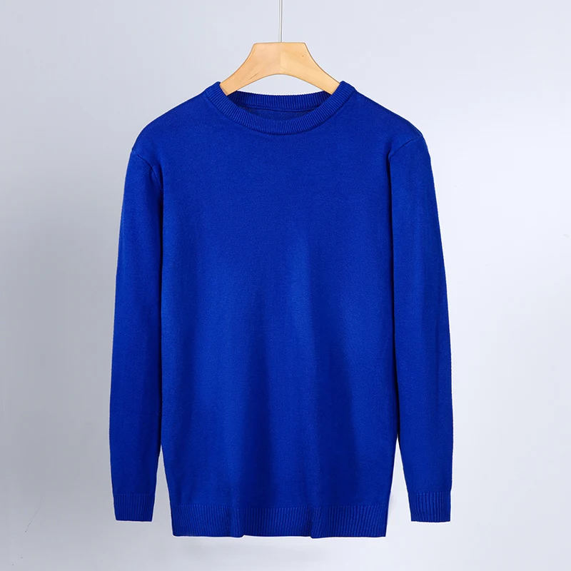 New Men's Classic Round Collar Sweaters 2025 Holiday Casual Pullovers Stylish Thermal Caramel Navy-blue Long Sleeve Clothes Male