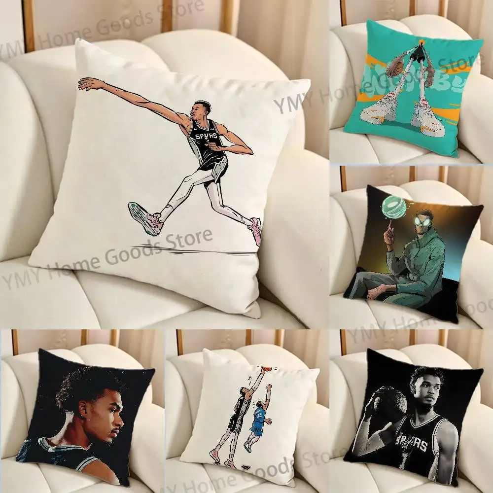 Alien Wemby Victor W-Wembanyama Gifts PillowCase Sofa Cushion Cover Suitable For Home Bedroom Room custom Decor