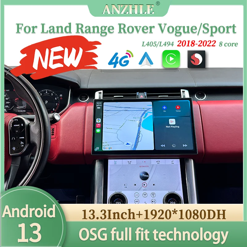 For Range Rover Vogue/Sport/Velar L405 L494 L560 2018-2022 with Carplay 4G Qualcomm Android 14 Screen Multimedia Player