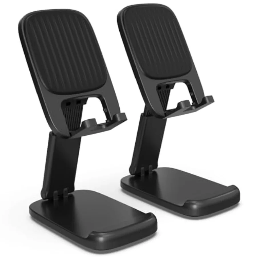

2 Pack Cell Phone Stand for Desk, iPad Stand [Height Adjustable and Upgraded Stable Base] Foldable and Non-Slip Silicone Pad Ph