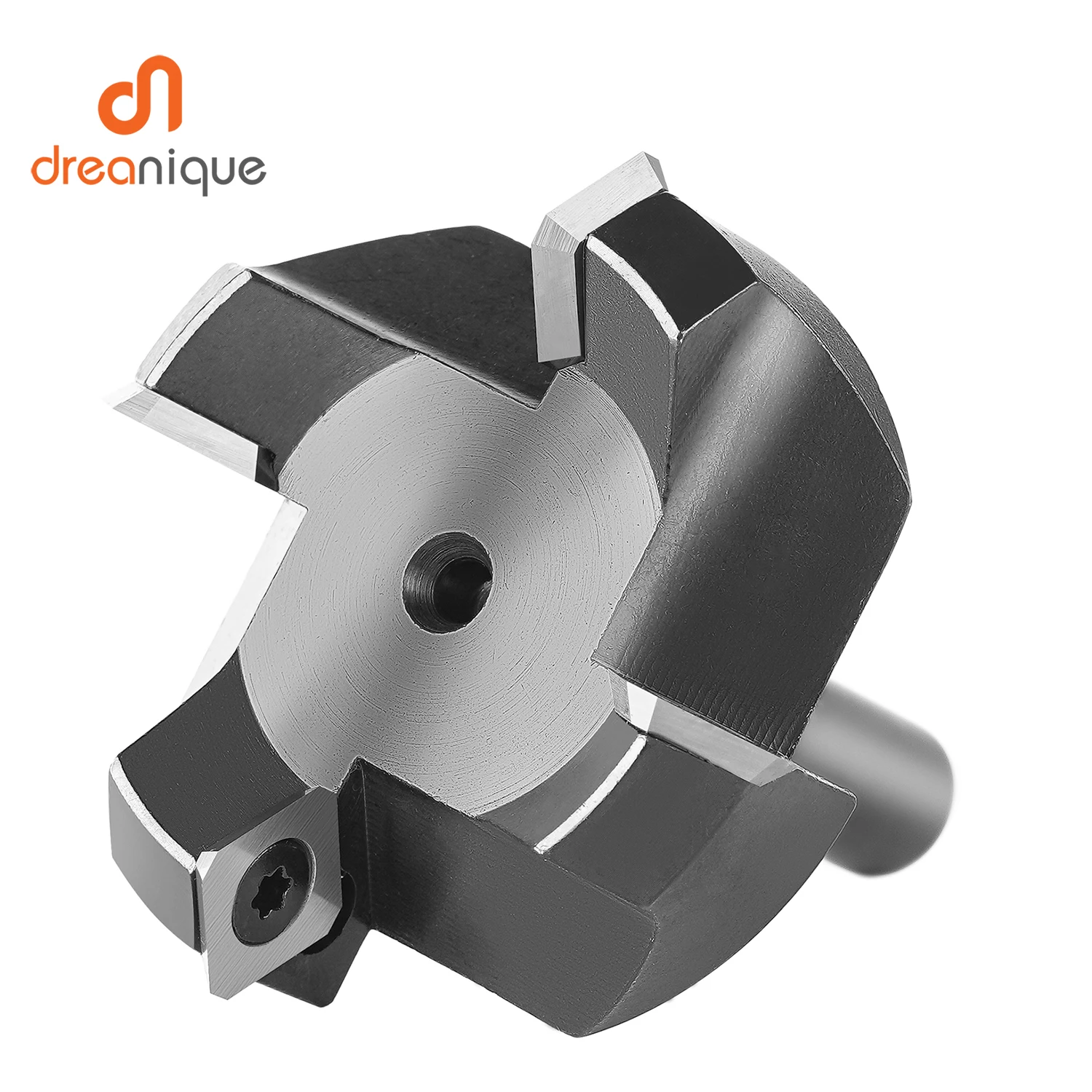 Dreanique 4-Flute Wood Planer Bit 60mm Cutting Diameter 12mm Shank Spoilboard Surfacing Tambour Router Bit Insert Carbide Slab