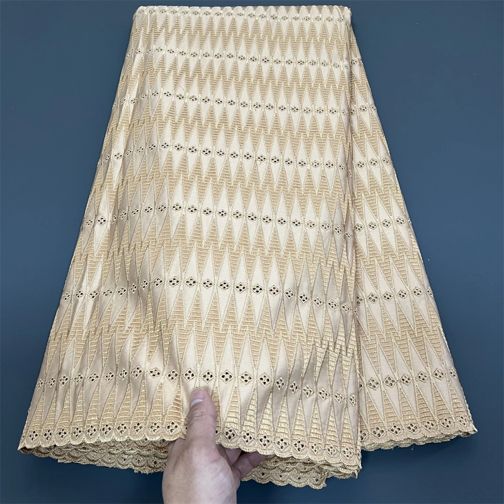 

African Nigerian Sewing Guipure Embroidery Dresses, Sequins High Quality, Tulle Lace Fabric, 5Yards,Latest, 2024 cotton hz1337