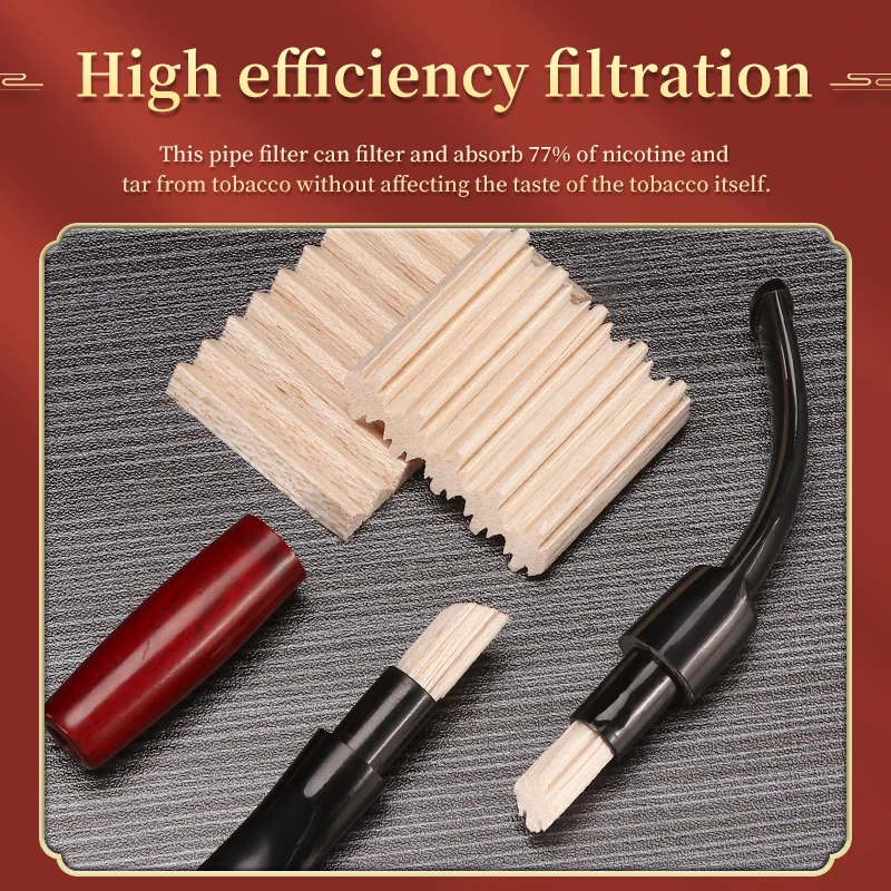 40/60/200PCs Pipe Filter Element 6/9mm Pipe Filter Element Cleaning Accessories Balsa Tool Light Wood Smoking Tool